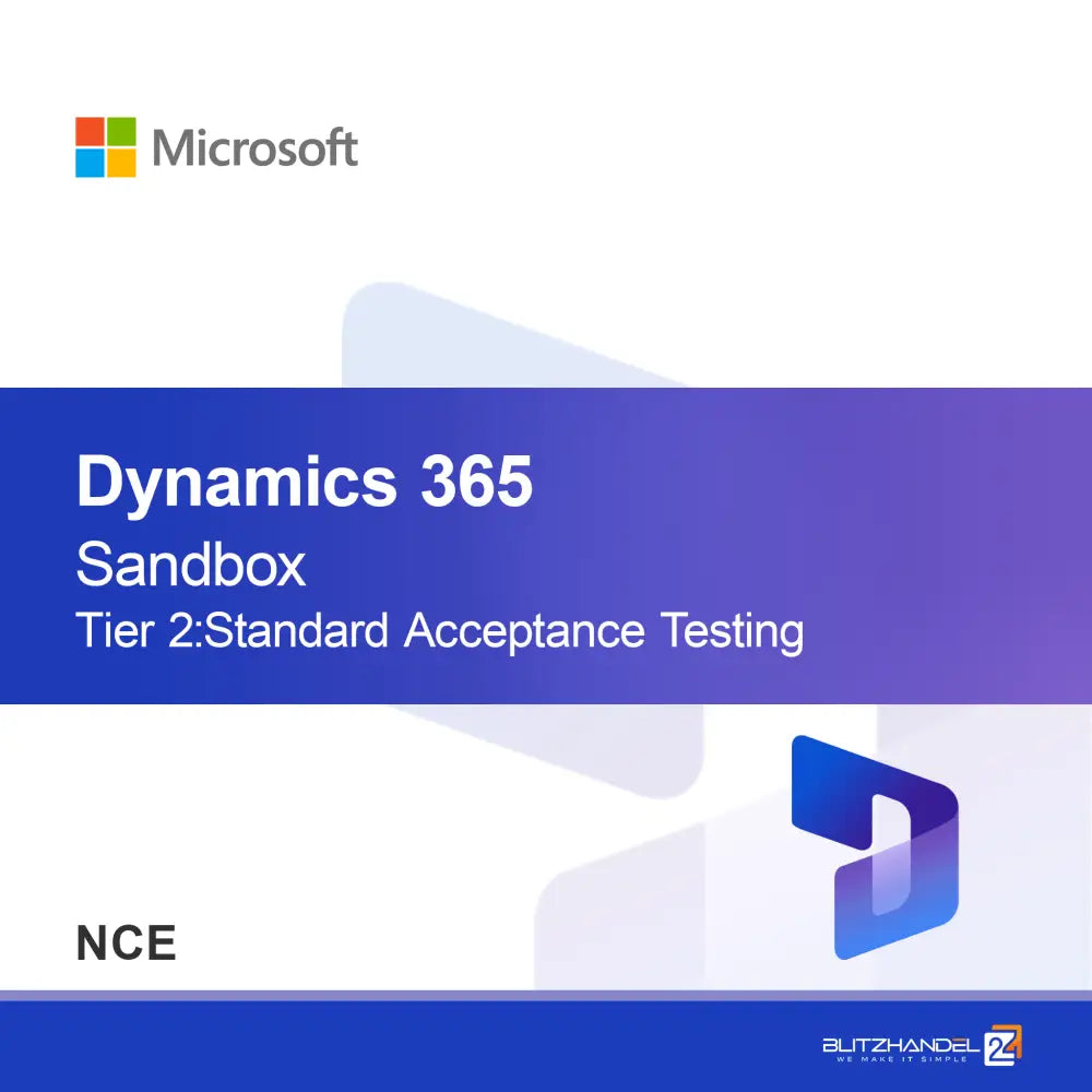 Dynamics 365 Operations - Sandbox 2. szint: Standard elfogadási tesztelés
